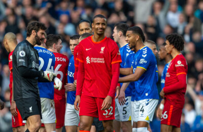 Liverpool's Joel Matip during the FA Premier League match between Liverpool FC and Everton FC, the 240th Merseyside Derby, at Anfield
