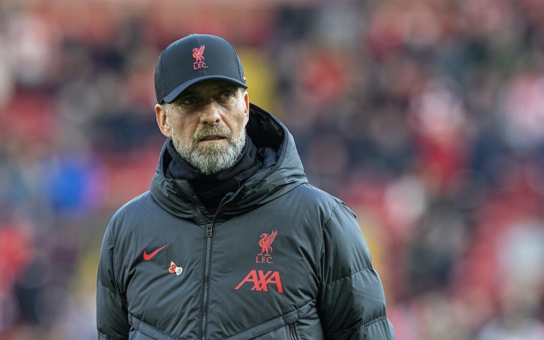 Liverpool's manager Jürgen Klopp befopre the FA Premier League match between Liverpool FC and Southampton FC at Anfield